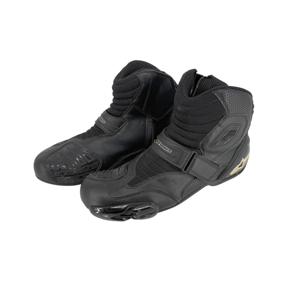 Alpinestars S-MX 1 Vented Black Leather Motorcycle Boots Mens US 11.5 EUR 46